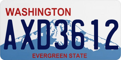 WA license plate AXD3612