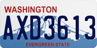 WA license plate AXD3613