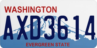 WA license plate AXD3614