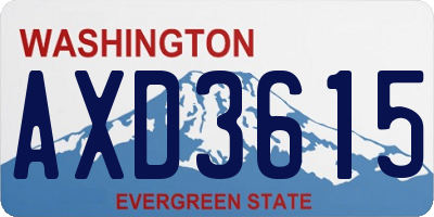 WA license plate AXD3615
