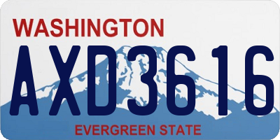 WA license plate AXD3616