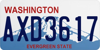 WA license plate AXD3617