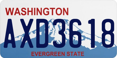 WA license plate AXD3618
