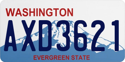 WA license plate AXD3621