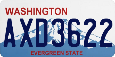 WA license plate AXD3622