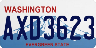 WA license plate AXD3623