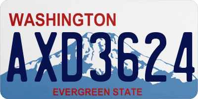 WA license plate AXD3624