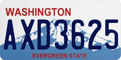 WA license plate AXD3625