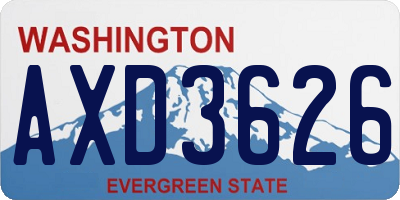 WA license plate AXD3626