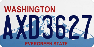 WA license plate AXD3627