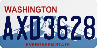 WA license plate AXD3628