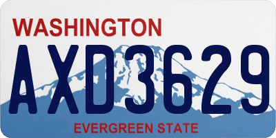 WA license plate AXD3629