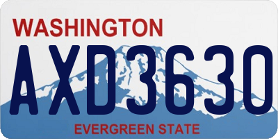 WA license plate AXD3630