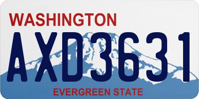 WA license plate AXD3631