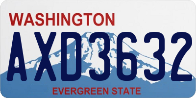 WA license plate AXD3632