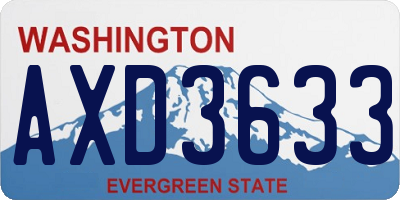 WA license plate AXD3633
