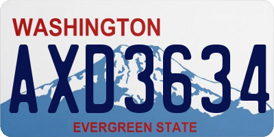 WA license plate AXD3634