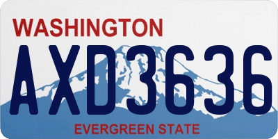 WA license plate AXD3636