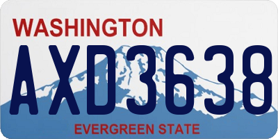 WA license plate AXD3638