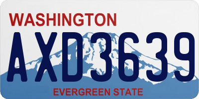 WA license plate AXD3639