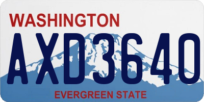 WA license plate AXD3640