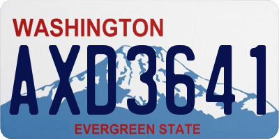 WA license plate AXD3641