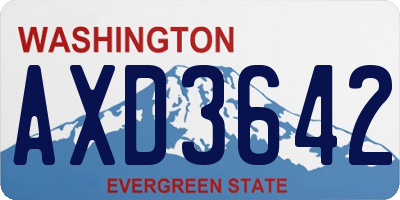 WA license plate AXD3642