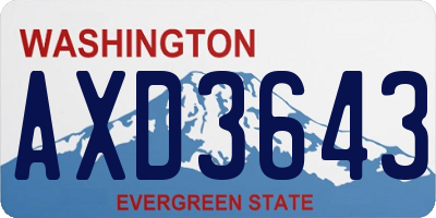 WA license plate AXD3643