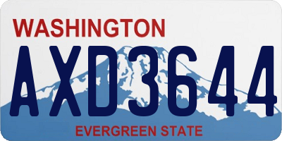 WA license plate AXD3644