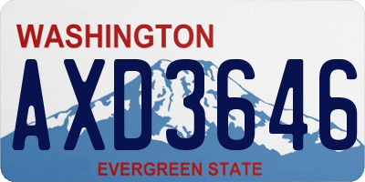 WA license plate AXD3646