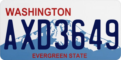 WA license plate AXD3649