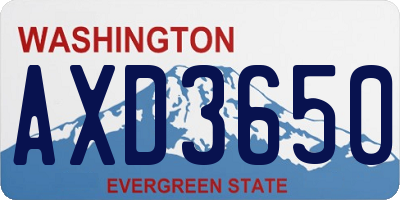 WA license plate AXD3650