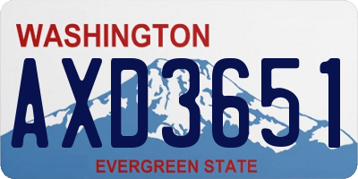 WA license plate AXD3651