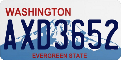 WA license plate AXD3652