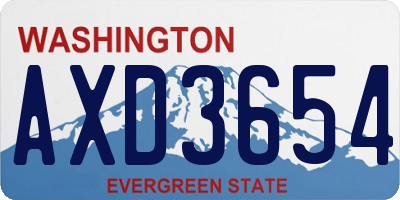 WA license plate AXD3654