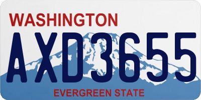WA license plate AXD3655