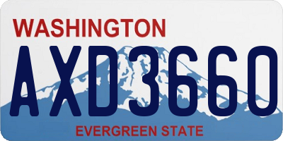 WA license plate AXD3660