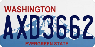 WA license plate AXD3662