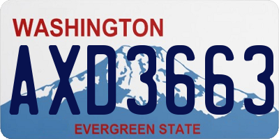 WA license plate AXD3663