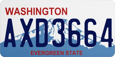 WA license plate AXD3664