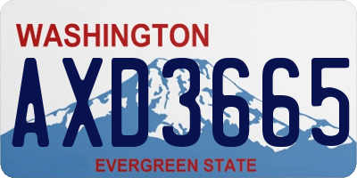 WA license plate AXD3665