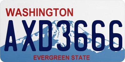 WA license plate AXD3666