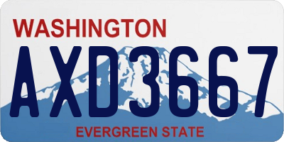WA license plate AXD3667