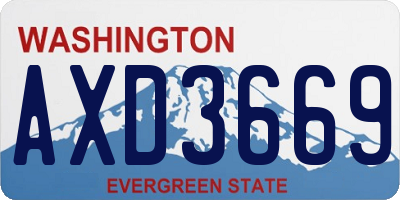 WA license plate AXD3669