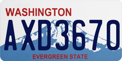 WA license plate AXD3670