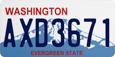 WA license plate AXD3671