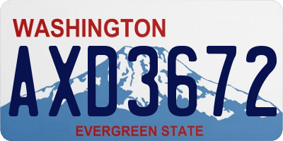 WA license plate AXD3672