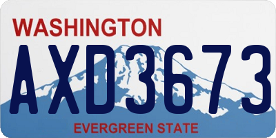 WA license plate AXD3673