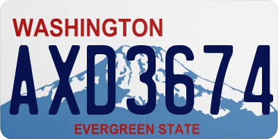WA license plate AXD3674