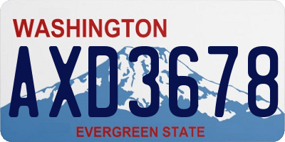 WA license plate AXD3678